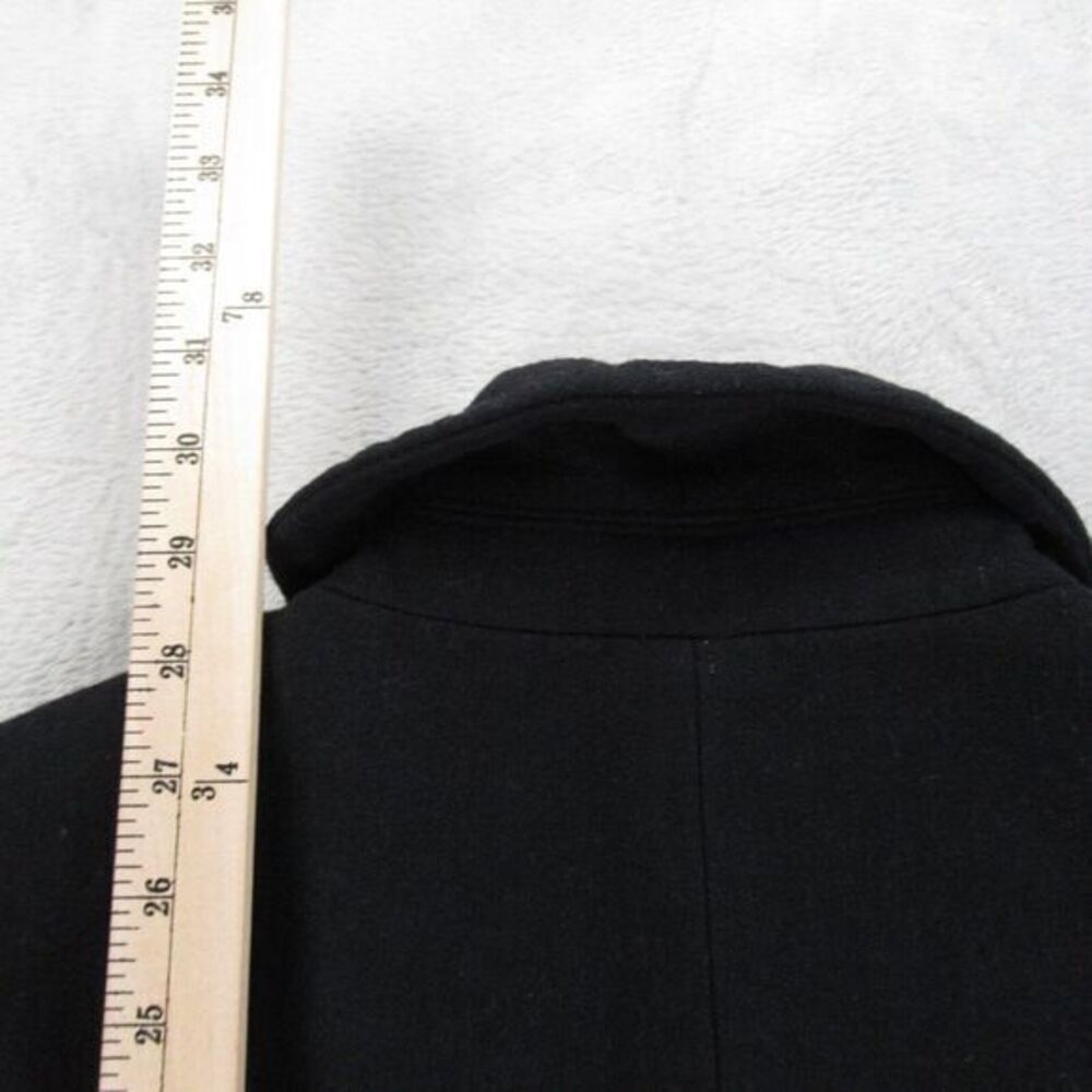 J Crew Wool Blend Jacket Womens 4 Black Lined Ruffle Button Front Peacoat‎ - Picture 13 of 15